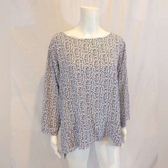 Carol Turner Black and White Patterned Blouse - Large - Picture 1 of 4